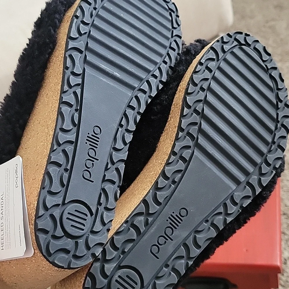 Papillio by Birkenstocks Namica Shearling Wedge Teddy Black 38 40 41 NWOB